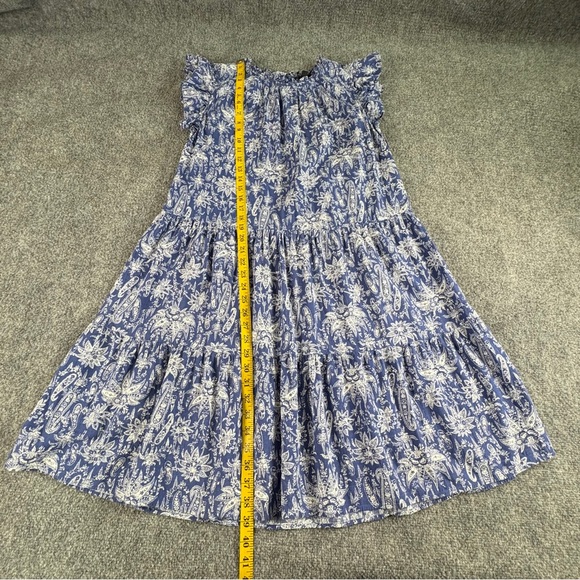 Ann Taylor Dress Women L Blue Floral Boho Cottagecore Romantic‎ Feminine Fairy - Picture 11 of 15